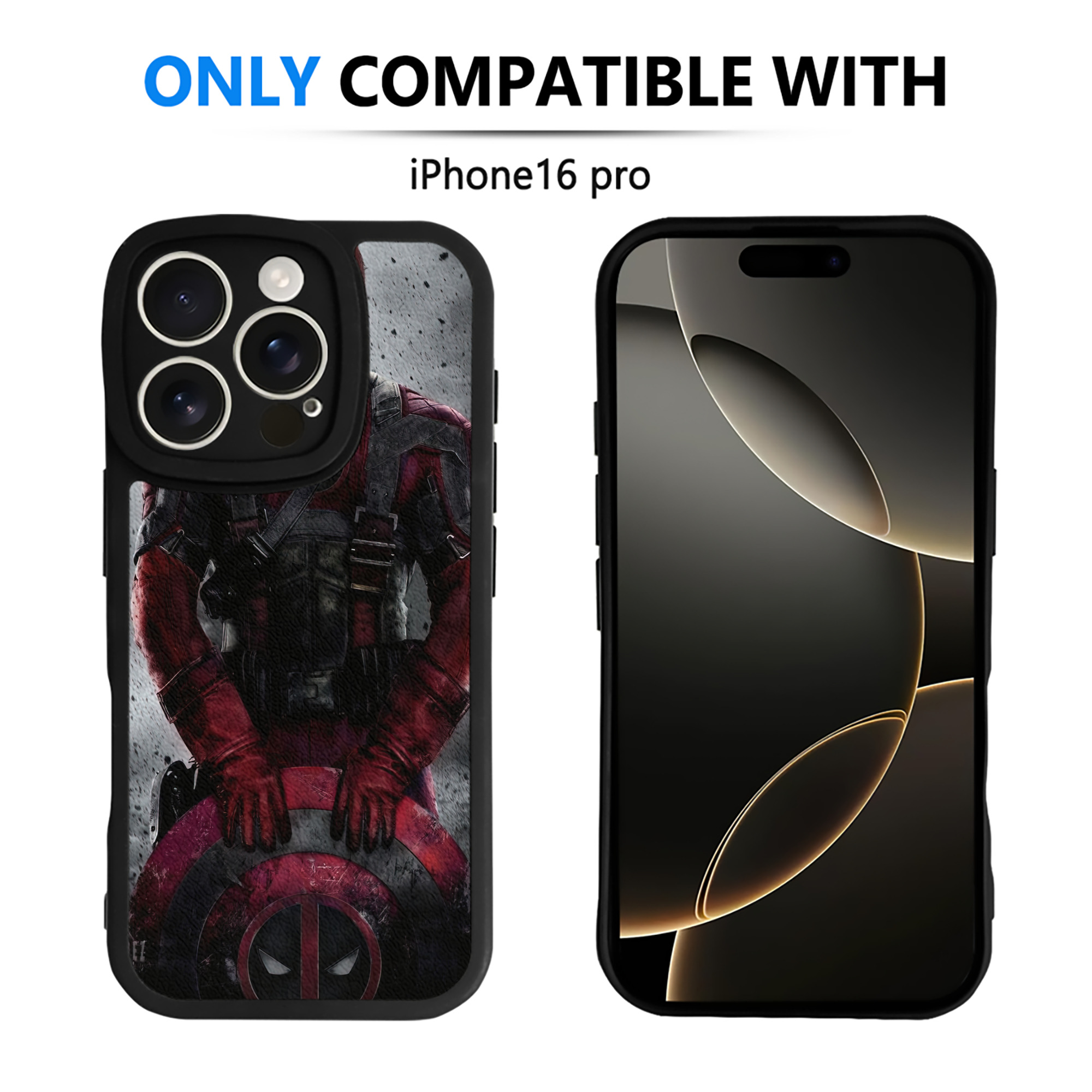 （画像用） Deadpool デッドプール 【iPhone 16シリーズ対応】シリコンスマホケース（レザー調） 材質：シリコン